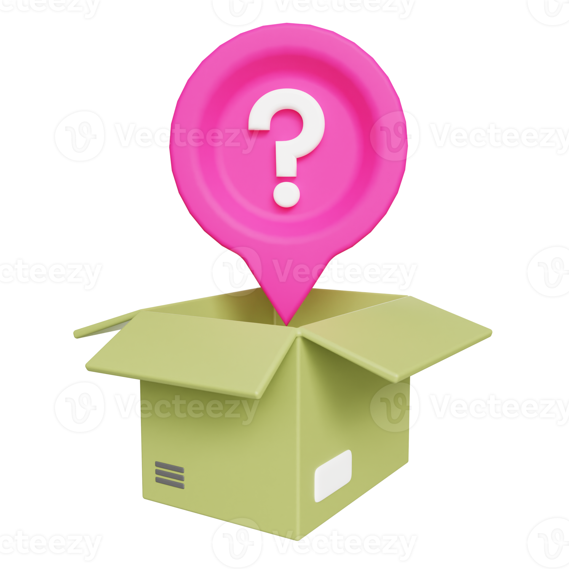 Mystery Box with Question Mark 3d Illustration 16617866 PNG