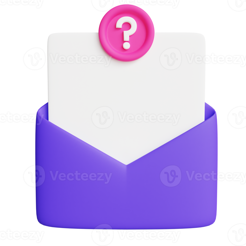 Question and Answer Mail 3d Illustration png