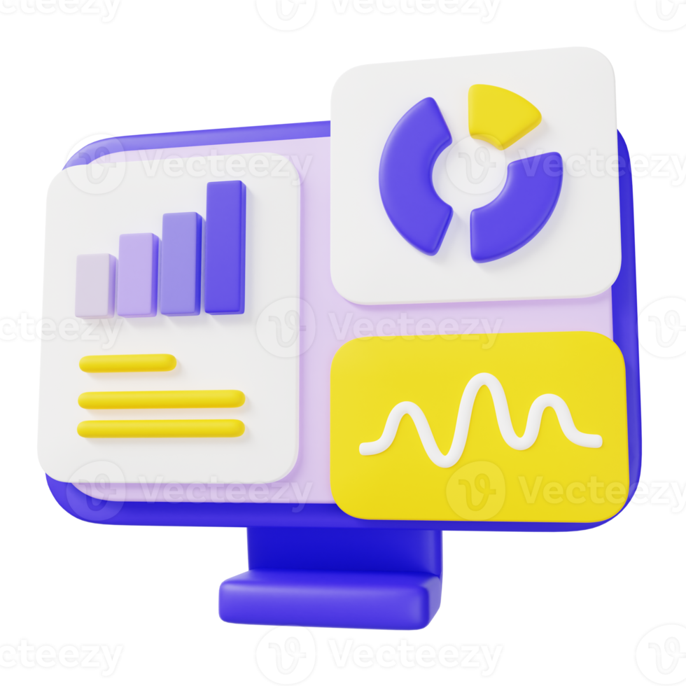 analista de datos profesional ilustración 3d png