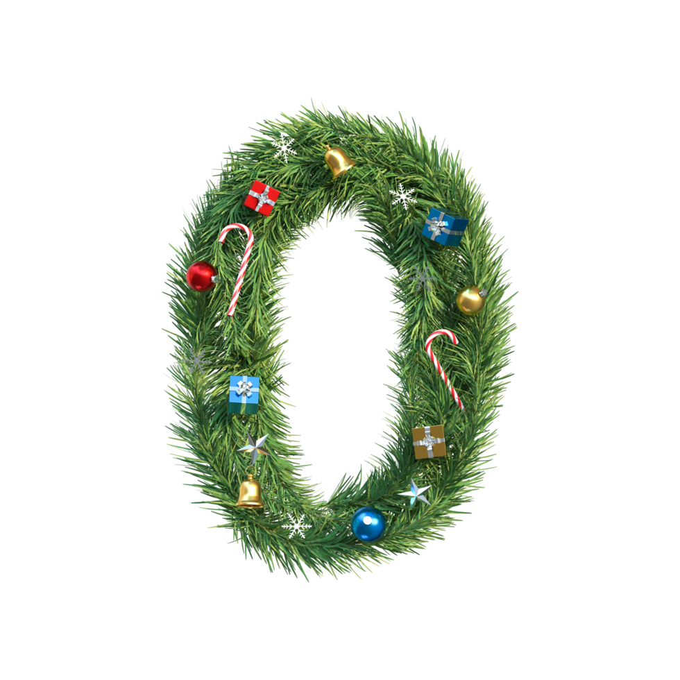 arbol de navidad numero 0 png