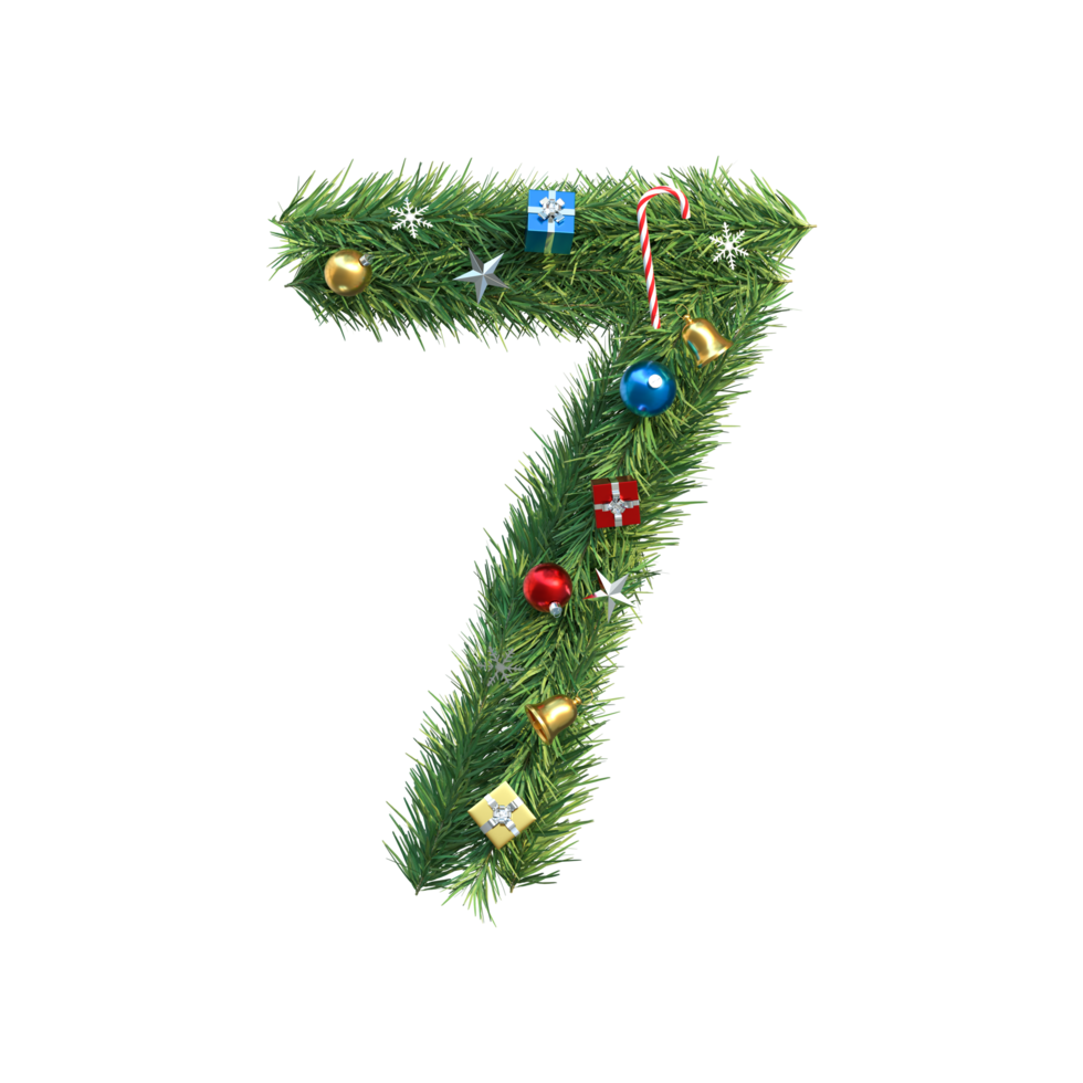 arvore de natal numero 7 png