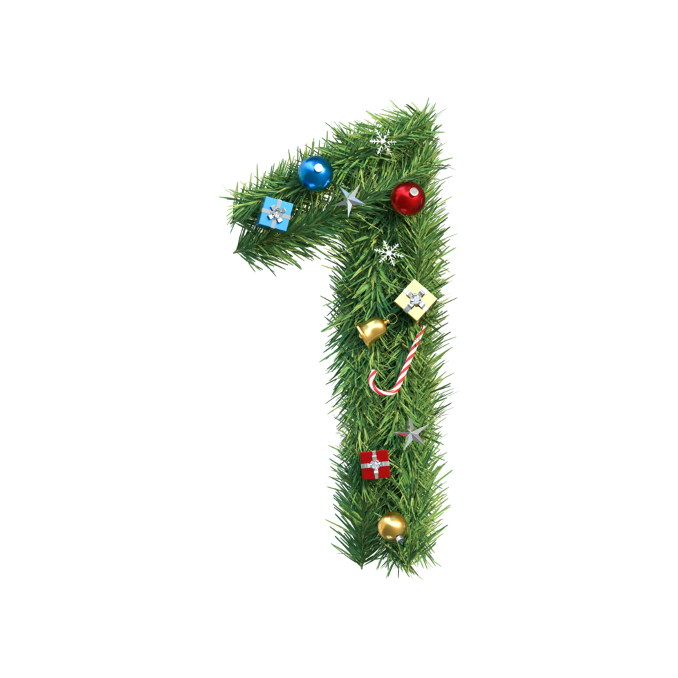 Kerstmis boom aantal 1 png