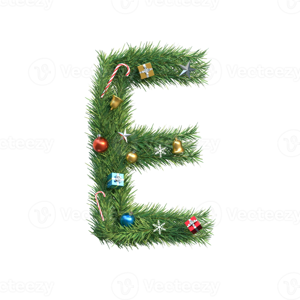 Christmas Alphabet letter E png