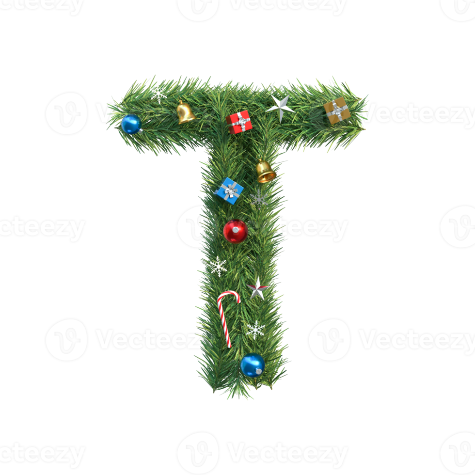 Christmas Alphabet letter T png