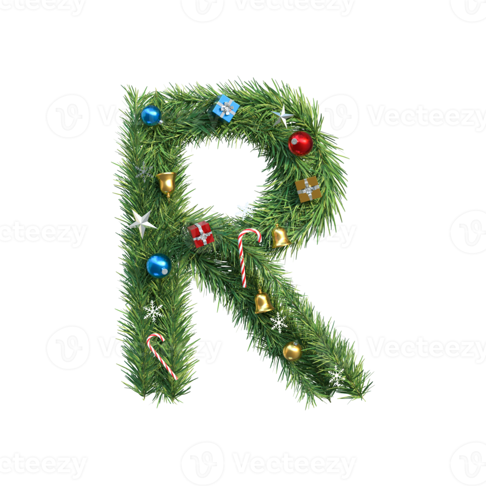 Christmas Alphabet letter R png