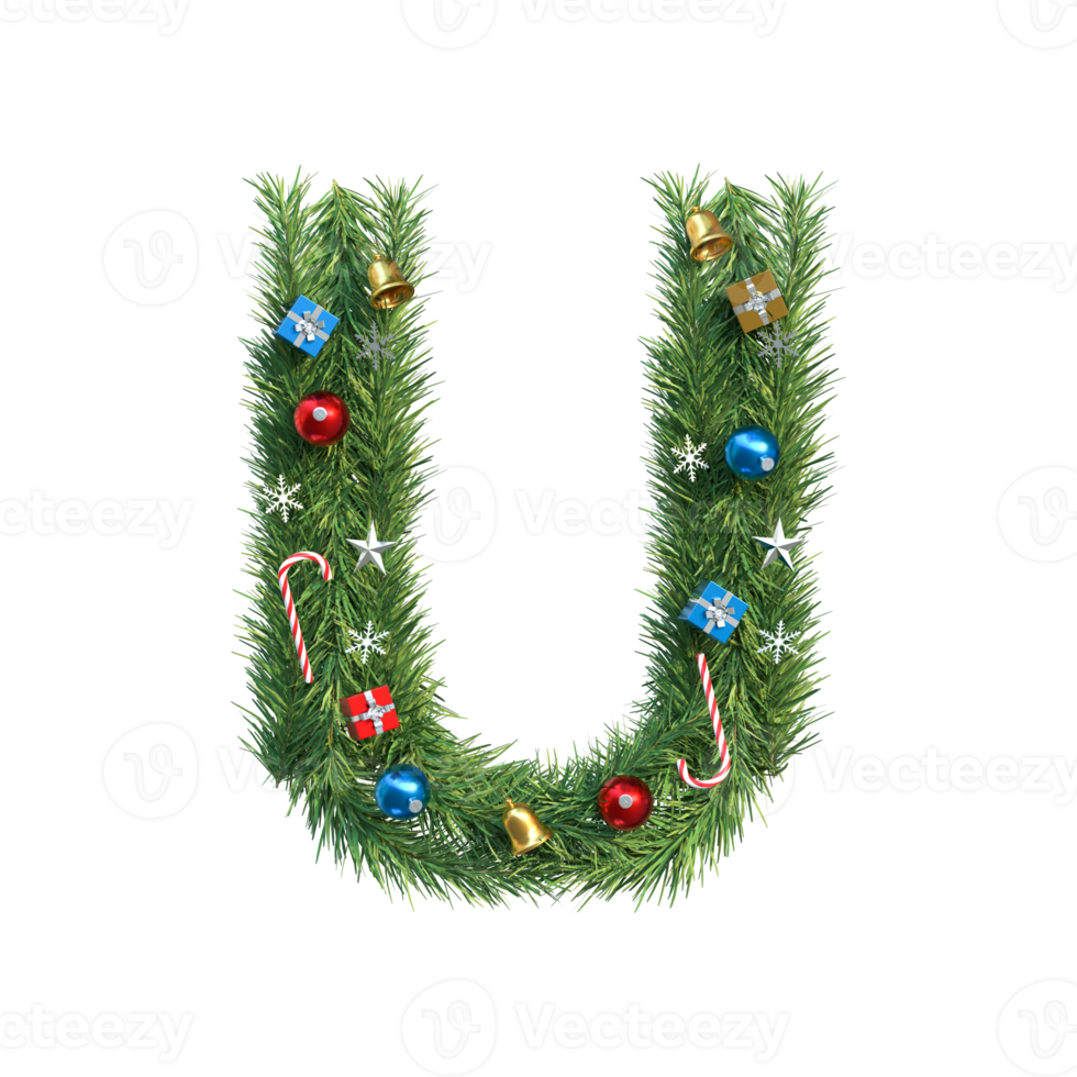 Christmas Alphabet letter U png