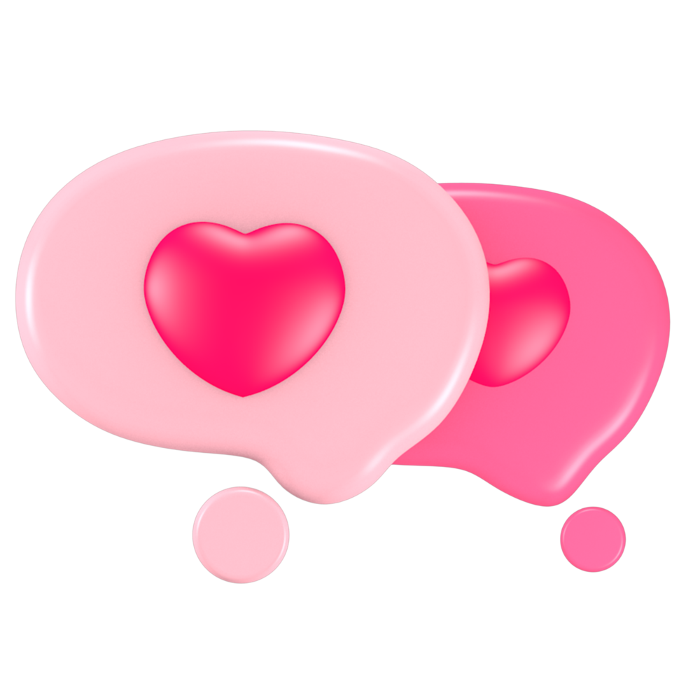 3d schattig roze Valentijnsdag dag icoon babbelen liefde png