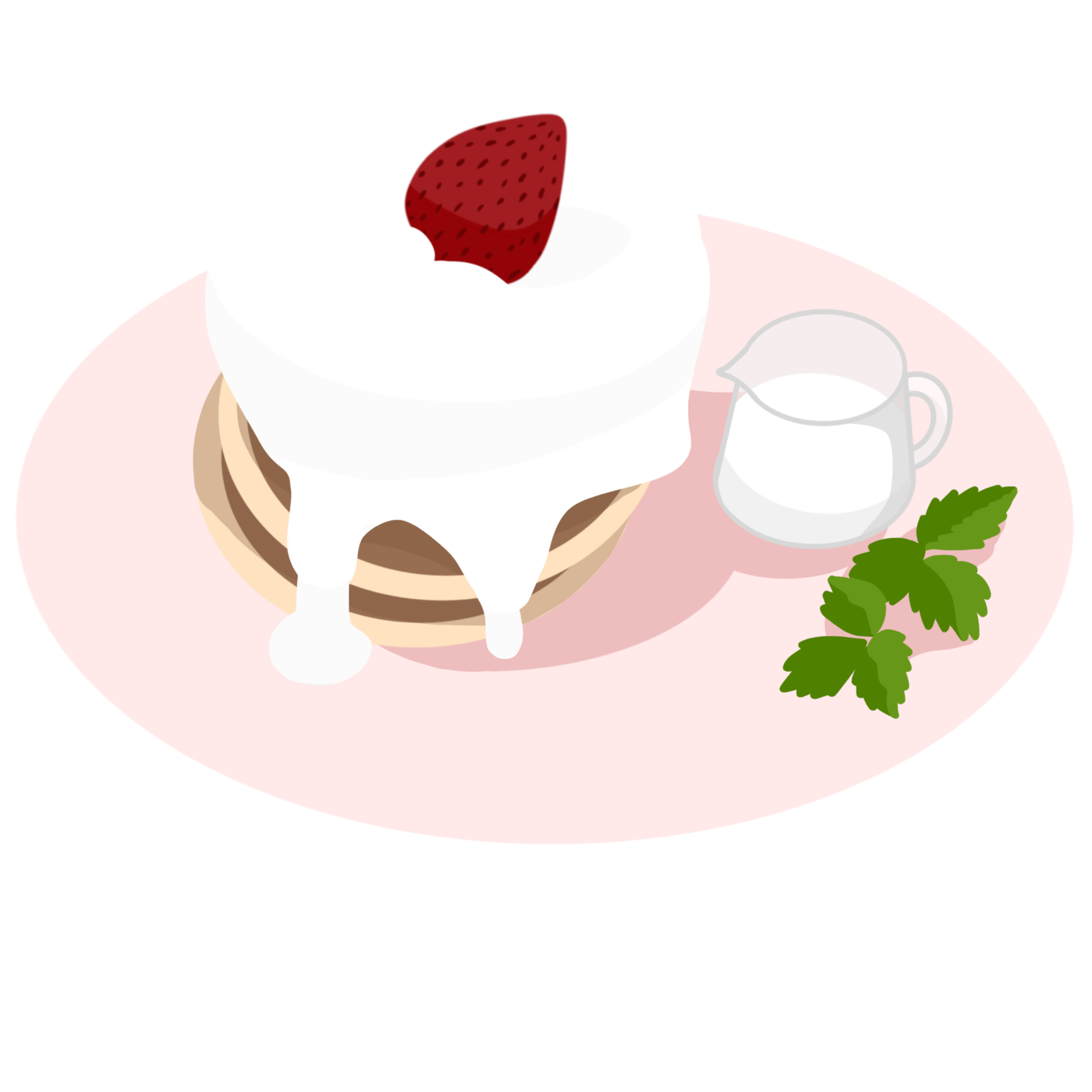 Souffle Pancake with Strawberry 16618240 PNG