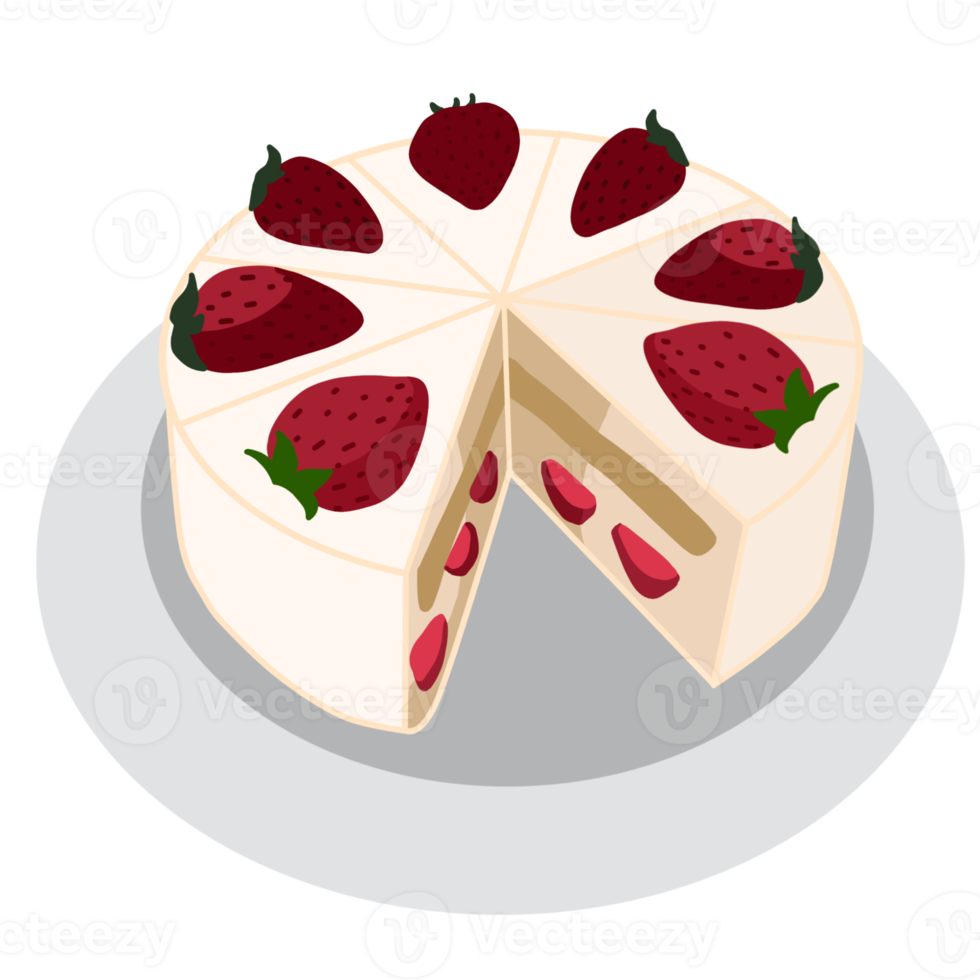 cake met aardbei png