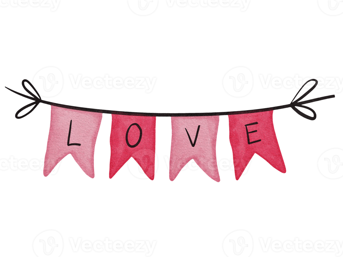 cute love banner illustration png