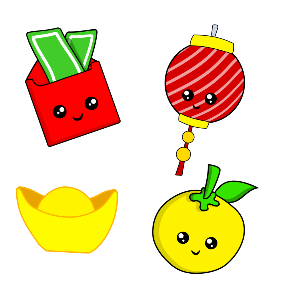 Illustration of Chinese new year icon sets png