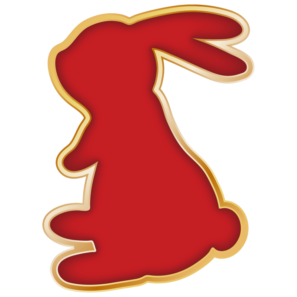 Chinese New Year Red Rabbit Frame. png
