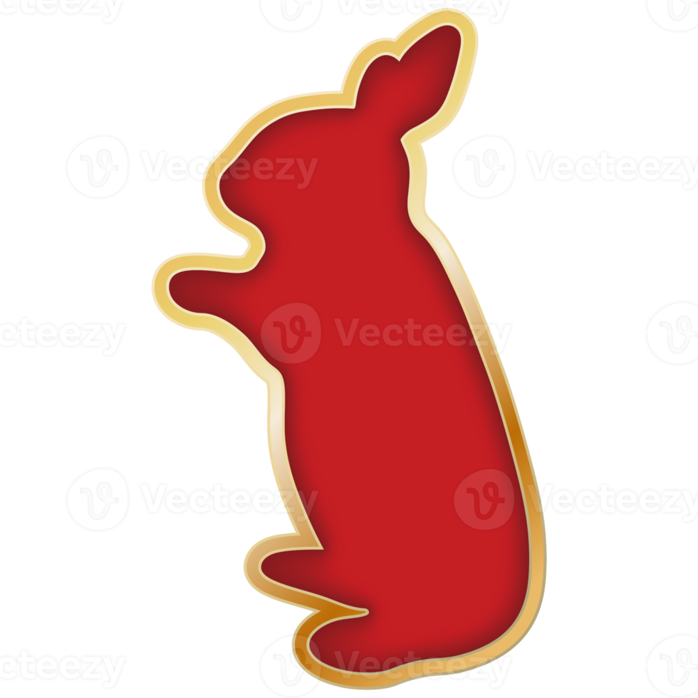 Chinese New Year Red Rabbit Frame. png