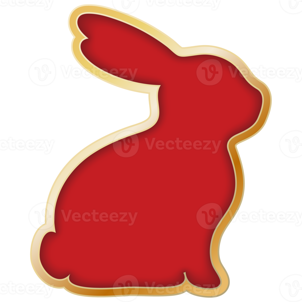 Chinese New Year Red Rabbit Frame. png