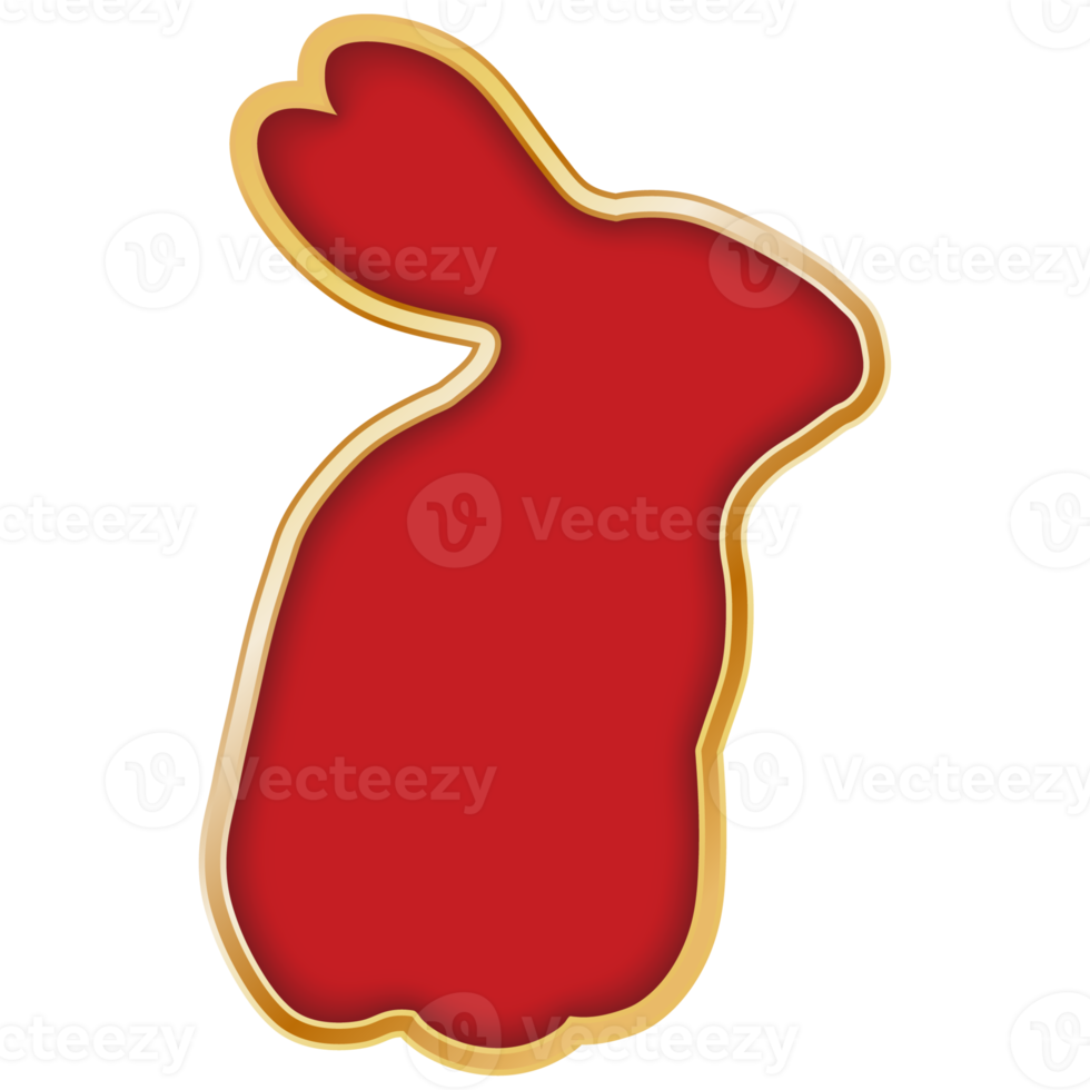 Chinese New Year Red Rabbit Frame. png