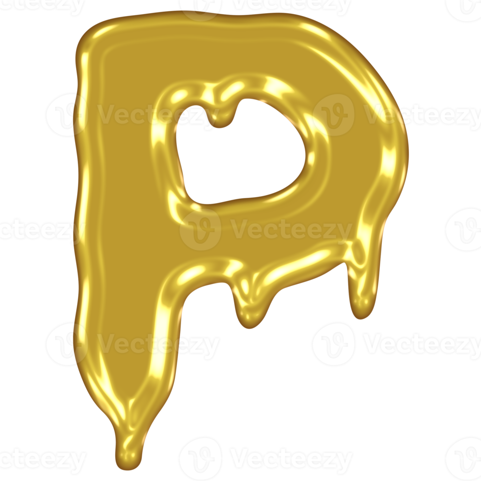 Gold Melted Effect Alphabet. png