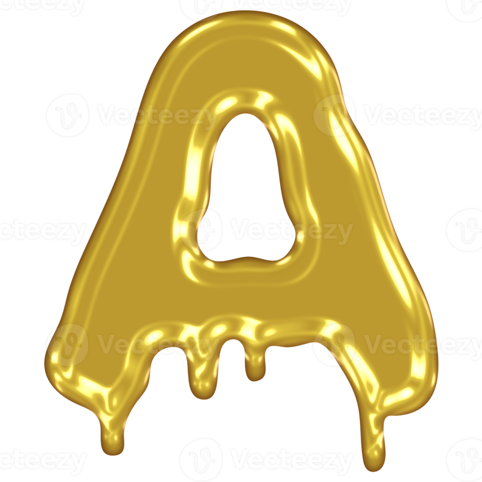 Gold Melted Effect Alphabet. png