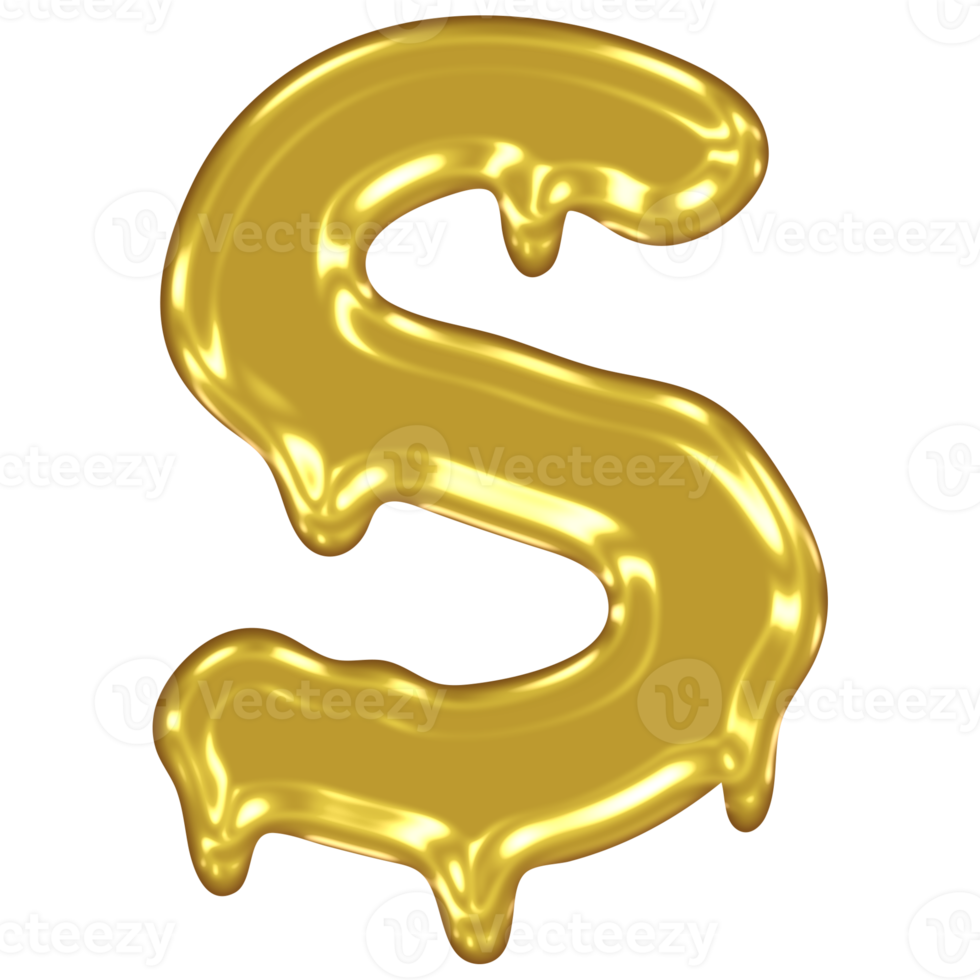 Gold Melted Effect Alphabet. png