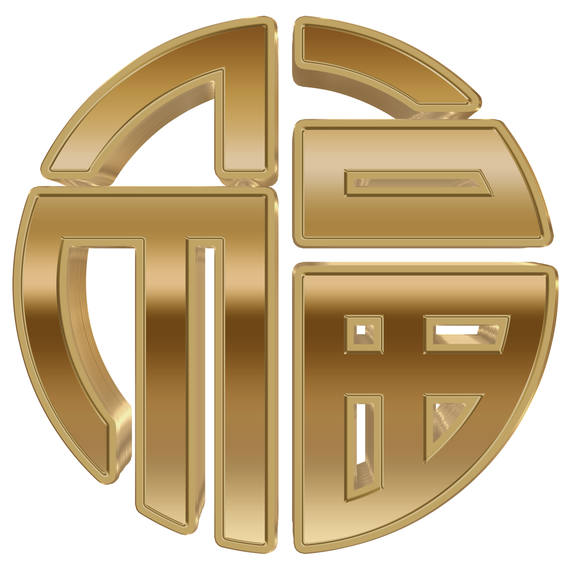 3D Gold Rendering Chinese Symbol 16618747 PNG