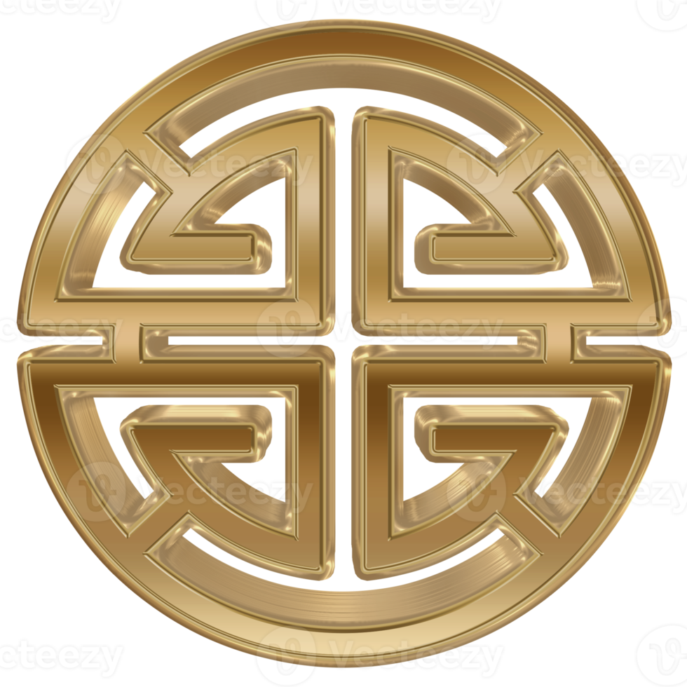 3d guld tolkning kinesisk symbol. png