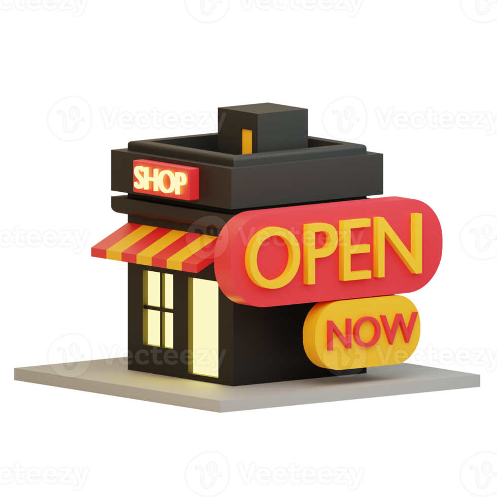 3d shop open and close icon png