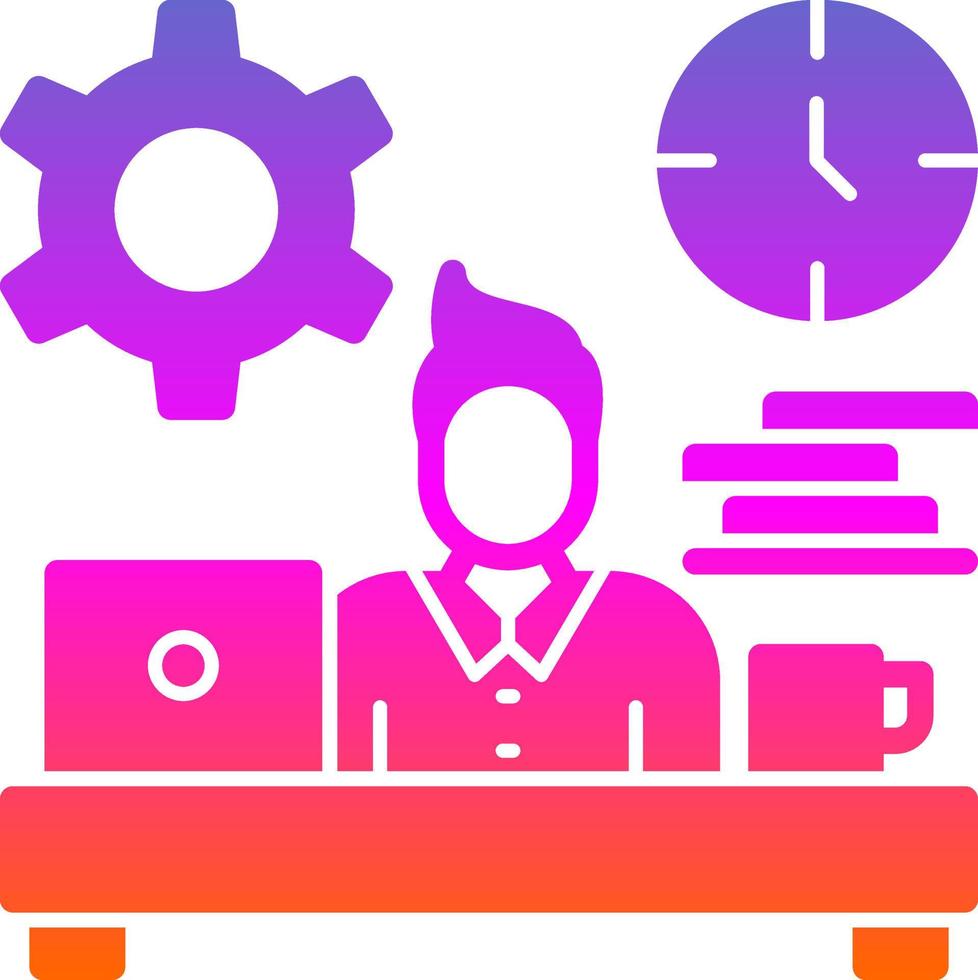 diseño de icono de vector adicto al trabajo