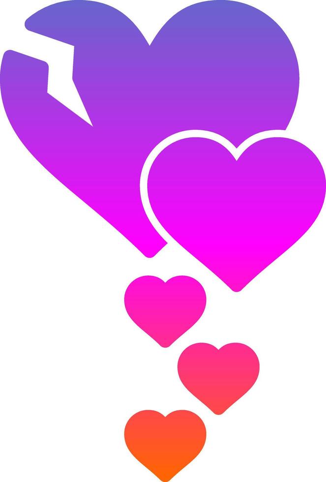 diseño de icono de vector de corazón roto