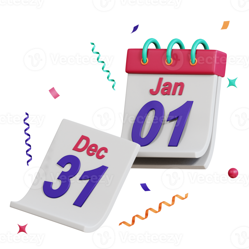 3D New Year Icon Pack png