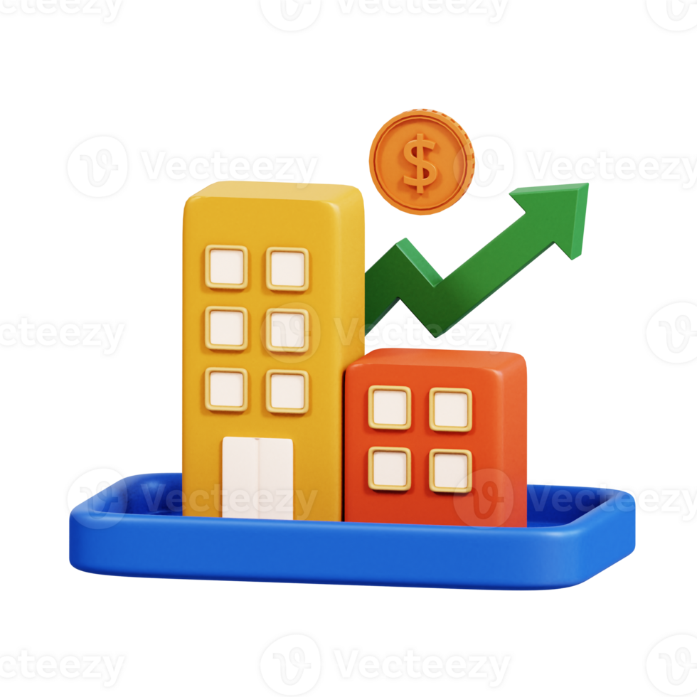 investering och sparande 3d ikon packa png