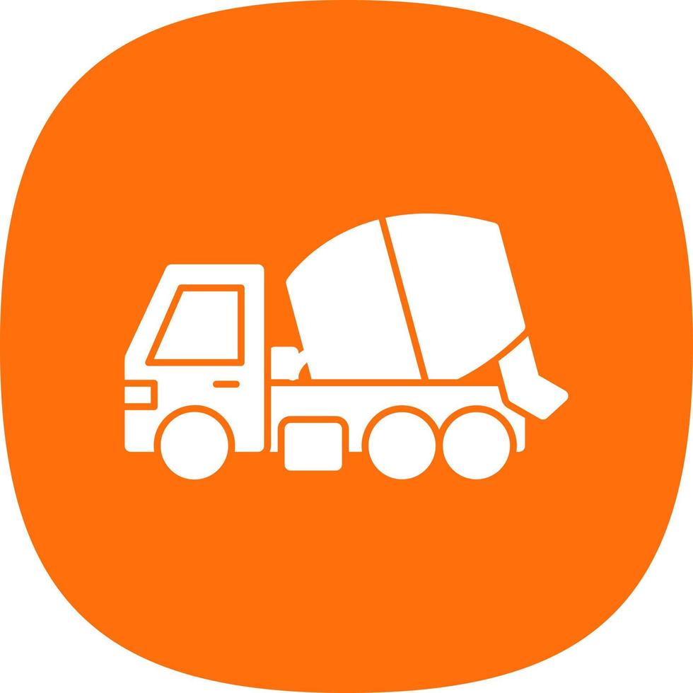 Mixer Truck Vector Icon Design