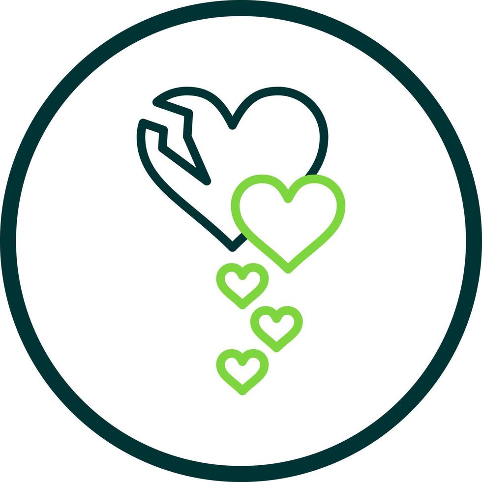 Broken Heart Vector Icon Design