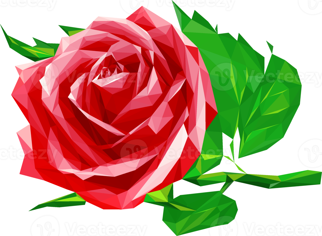 Rose flower polygon. png