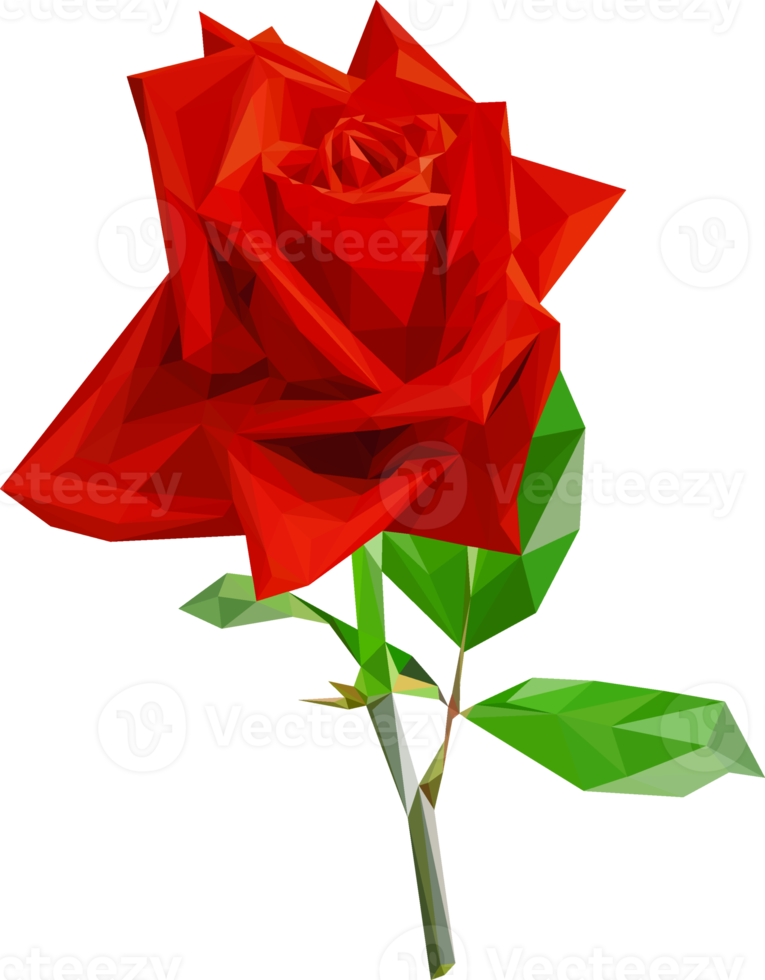 Rose flower polygon. png