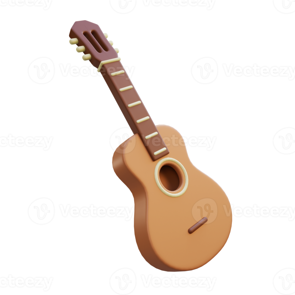 guitarra acustica 3d png