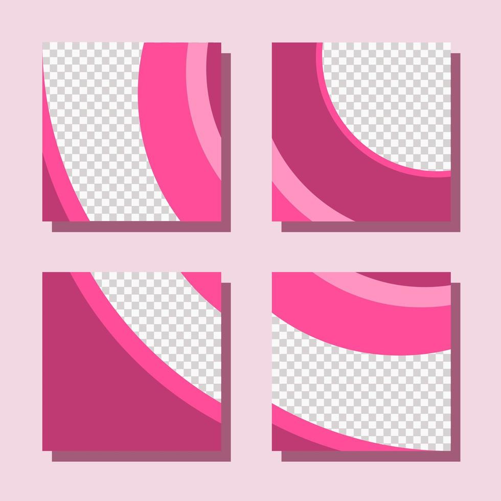 pink backgrounds. Set of social media banners. Vector illustration with photo college.