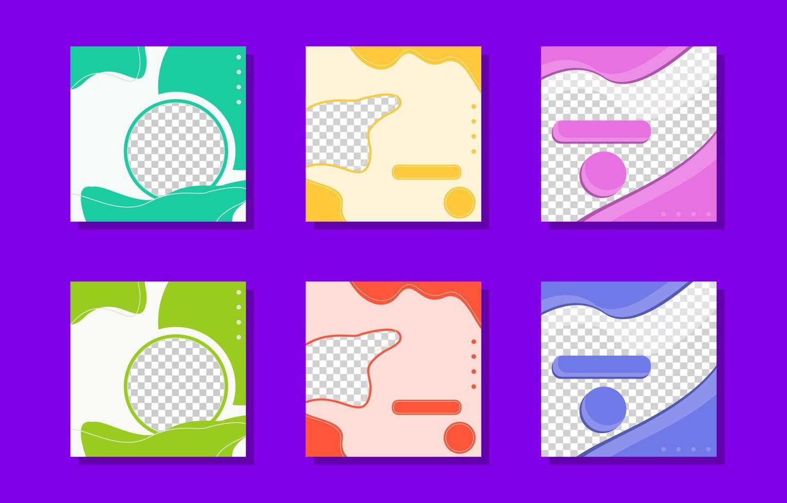 Set of social media banners. Vector illustration with photo college and abstract colours.