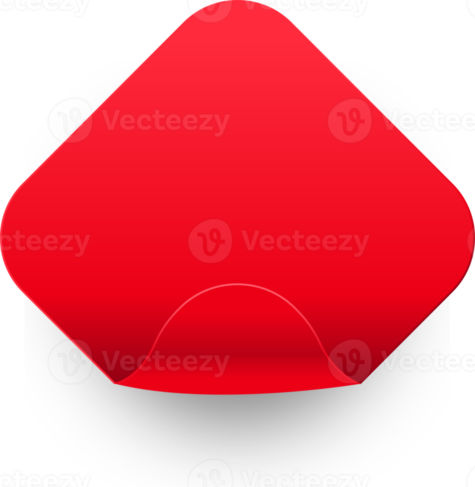 Red paper tag label ripped torn cut edges isolated background png