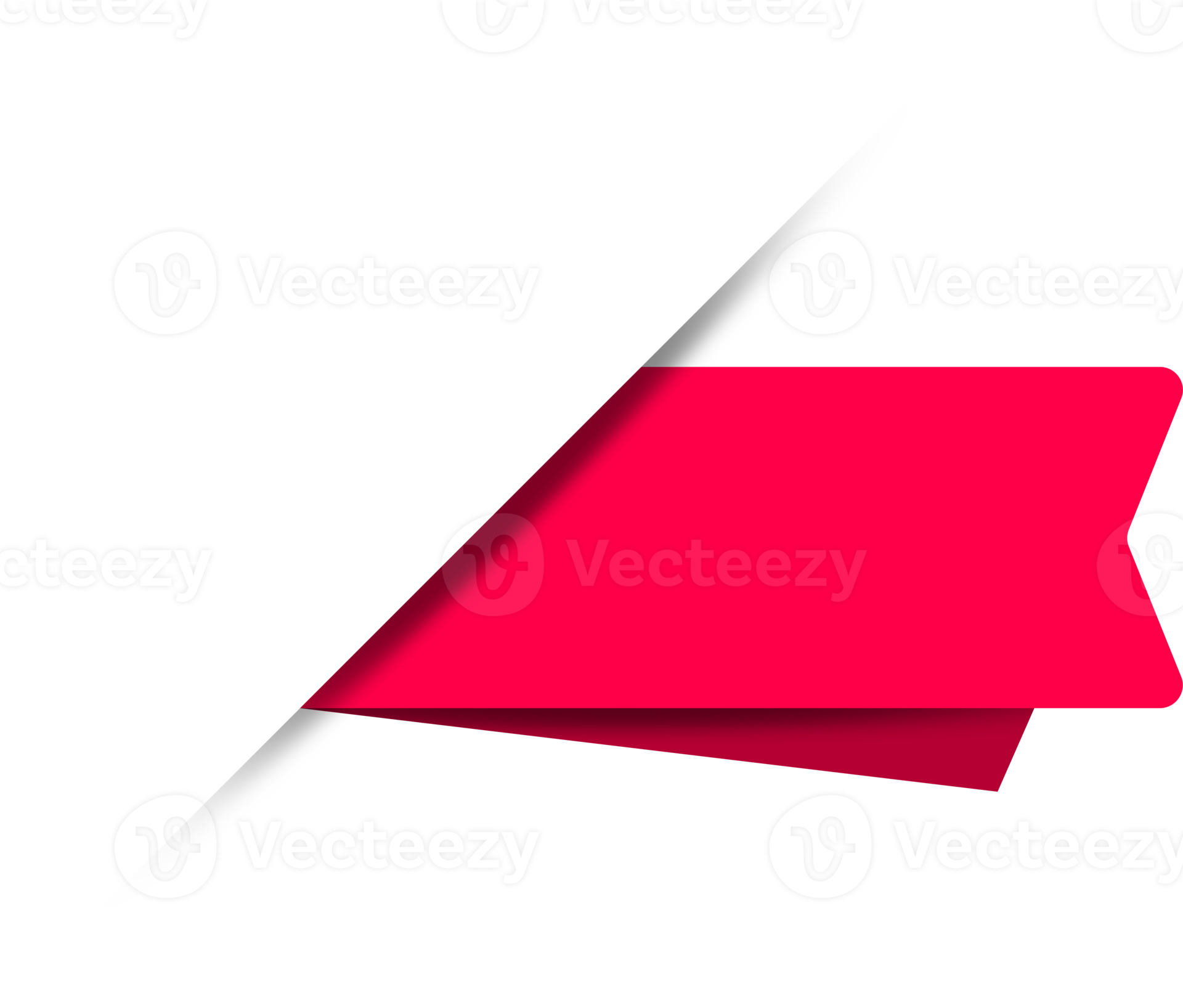 Red paper tag label ripped torn cut edges isolated background 16622611 PNG