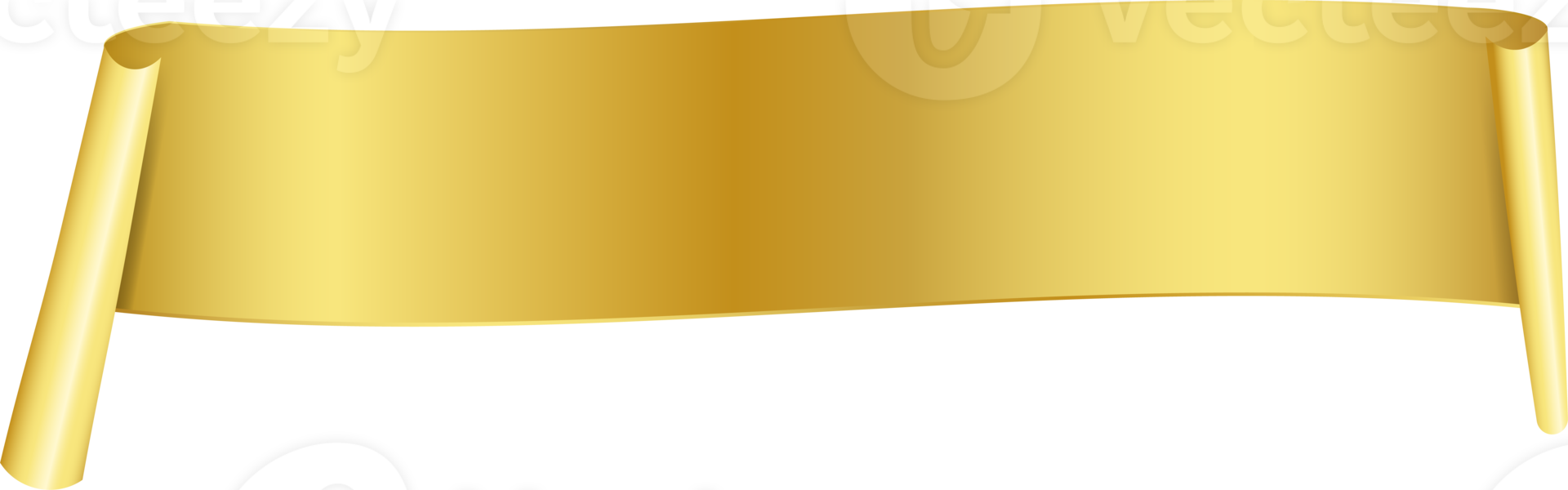 Gold ribbon banner tag label design, isolated background png