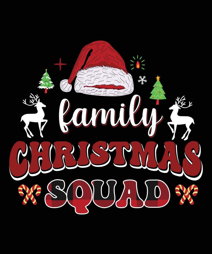 FAMILY CHRISTMAS SQUAD TSHIRT DESIGN vector