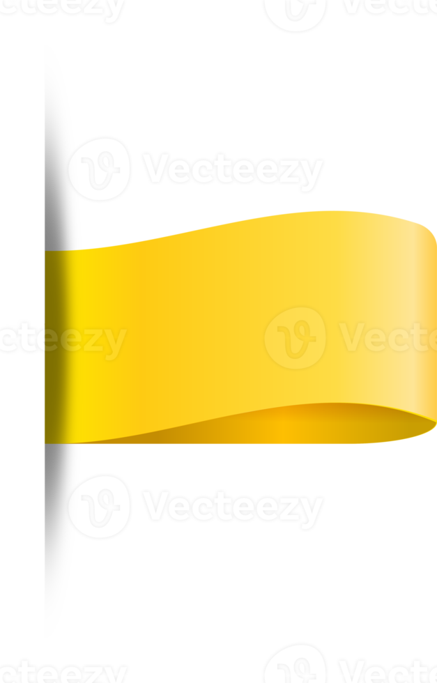 Yellow paper tag label ripped torn cut edges isolated background png