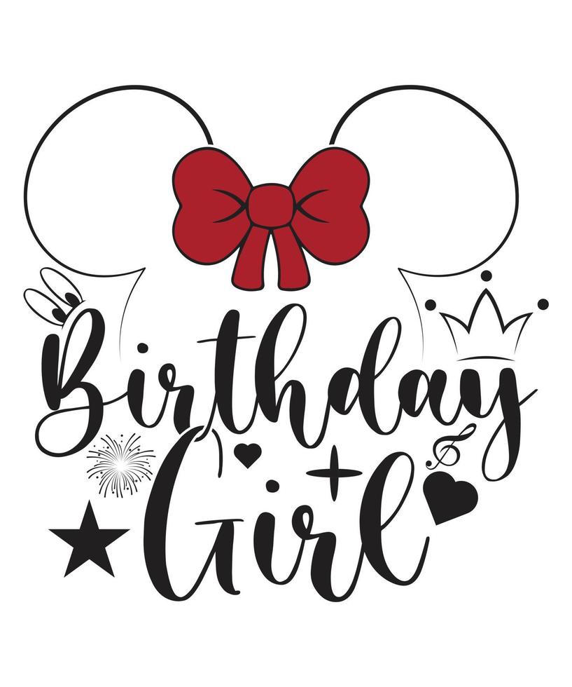 BIRTHDAY GIRL TSHIRT DESIGN vector