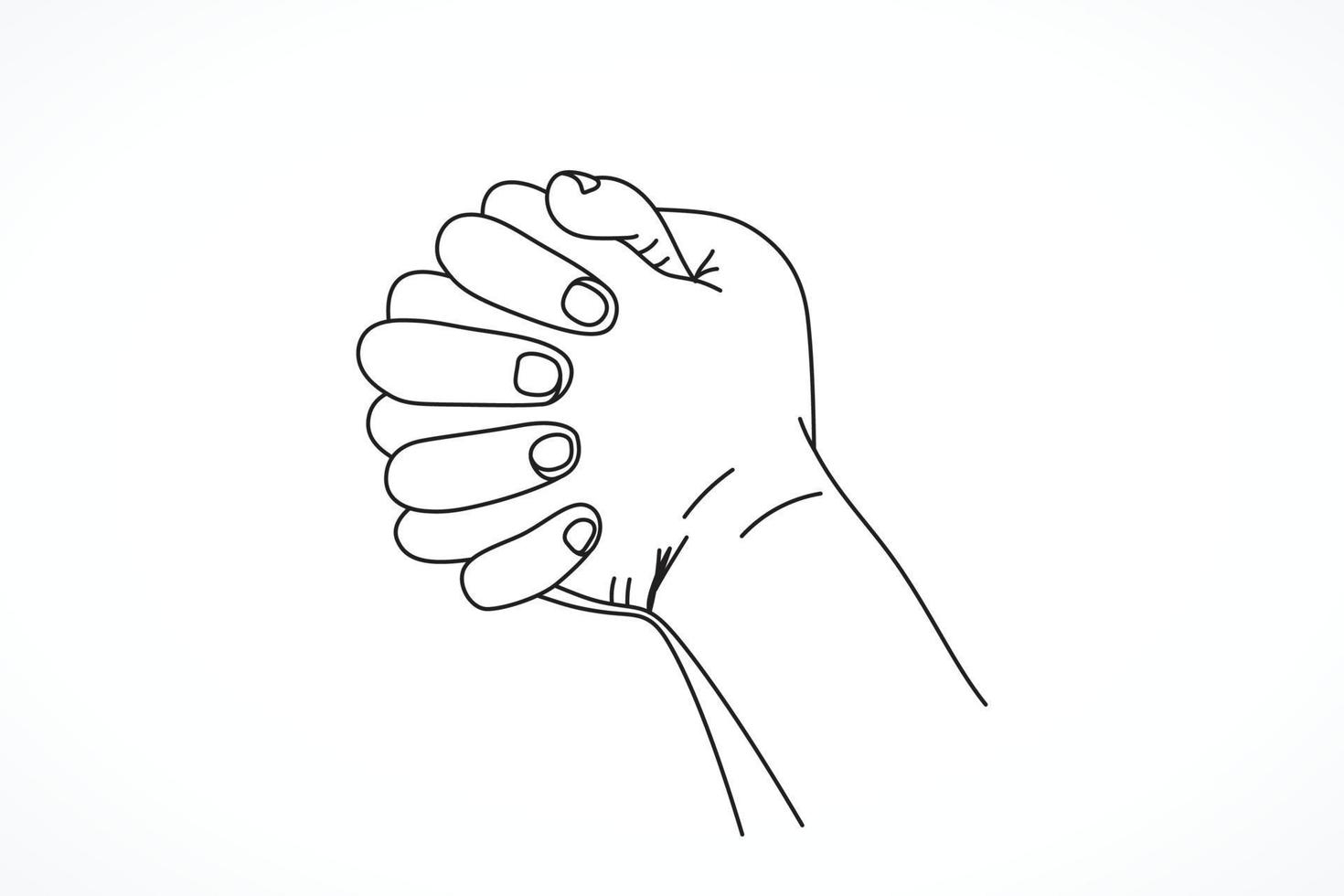 Baby Praying Hand Line Art vector