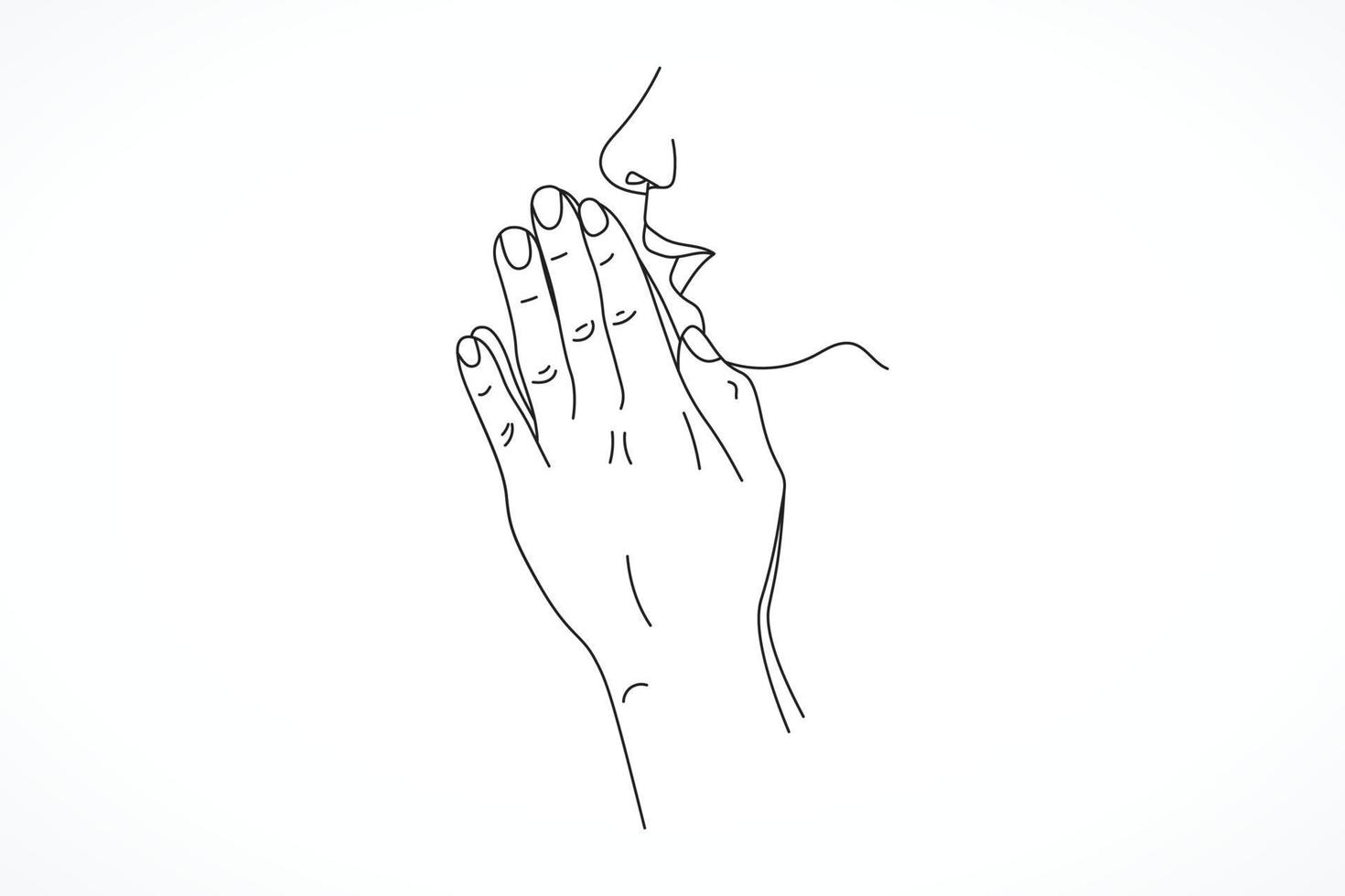 Pray Line Drawing Illustrations vector