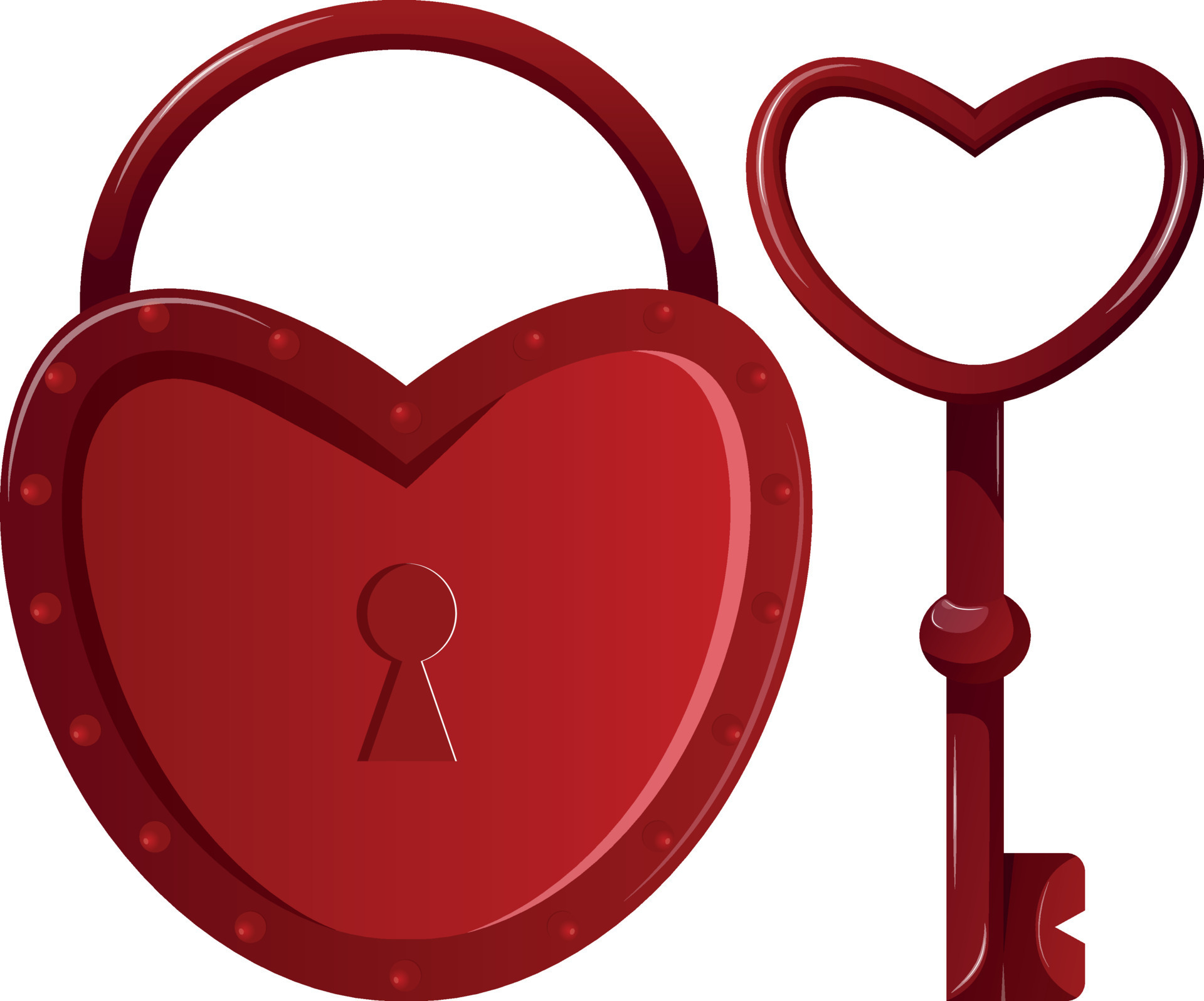 The symbol of love- Lock key red with heart - Valentines Day