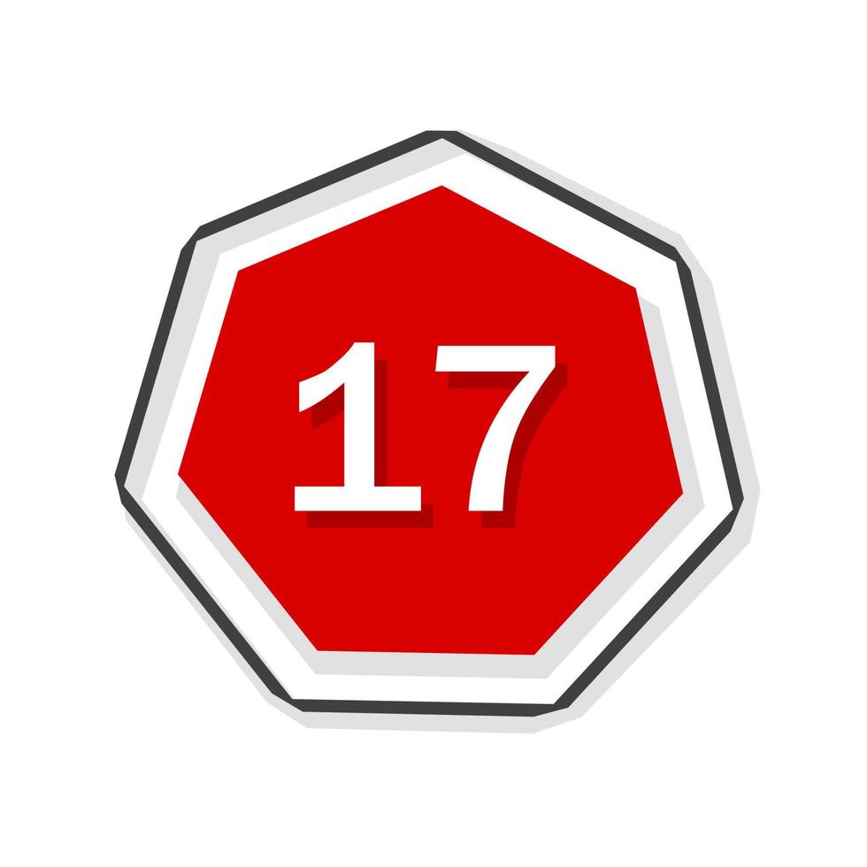17 badge icon design. Modern Vector illustration.