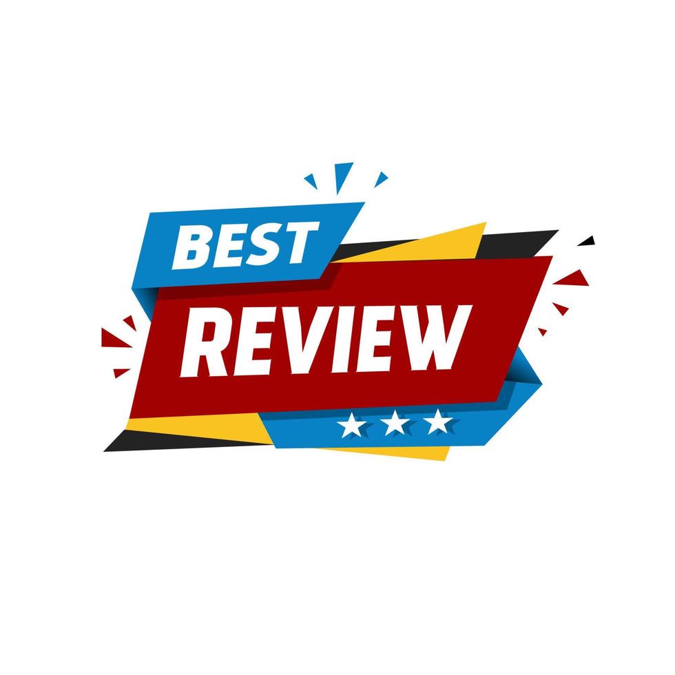 Best review banner icon design. Modern template. Flat Vector illustration