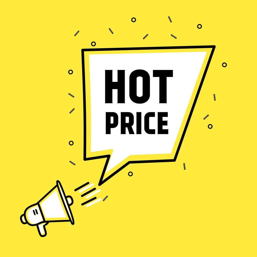 Speech bubble icon hot price banner. Flat vector. vector