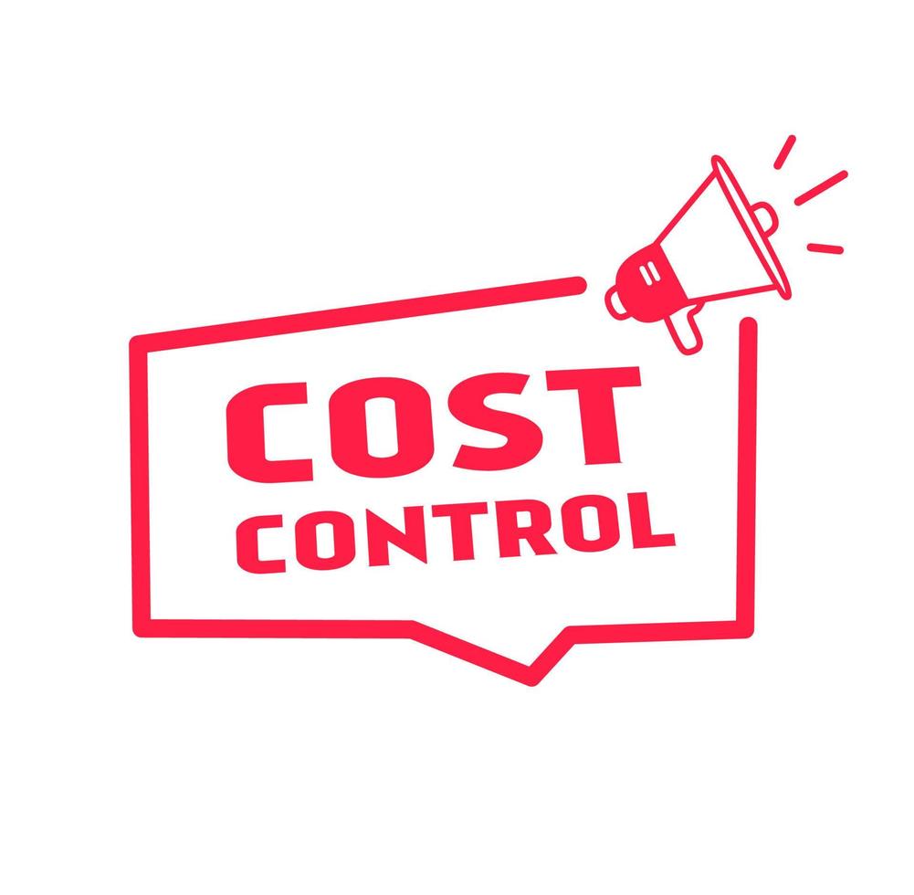 Cost control badge icon. Flat banner template. vector