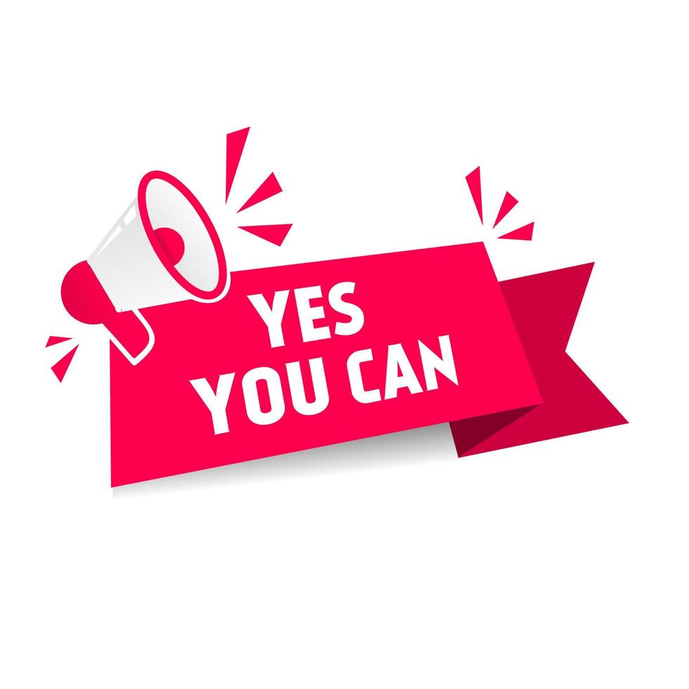 Yes you can motivational message icon. Modern Vector design.